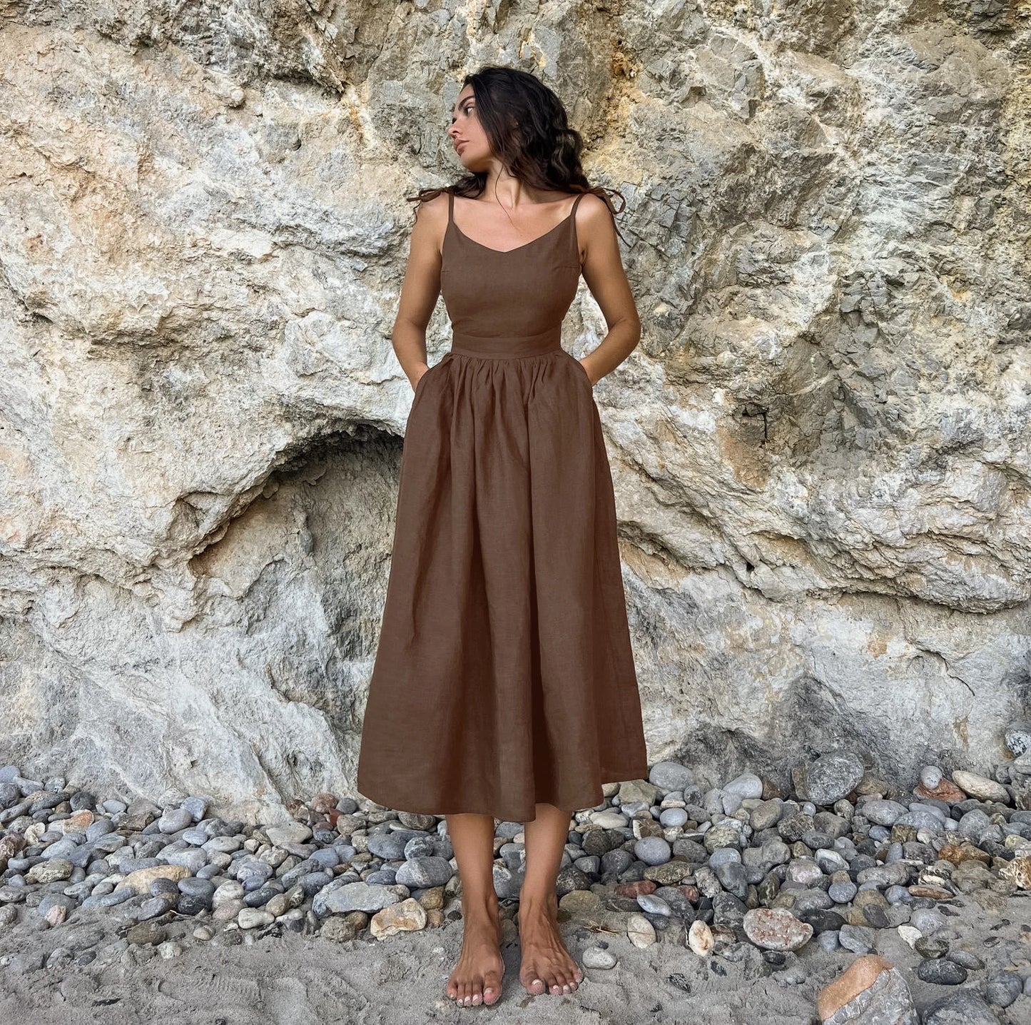 Summer Beachwear Women Vintage A-Line Sling Sexy Hot Women Cotton Dress Ladies