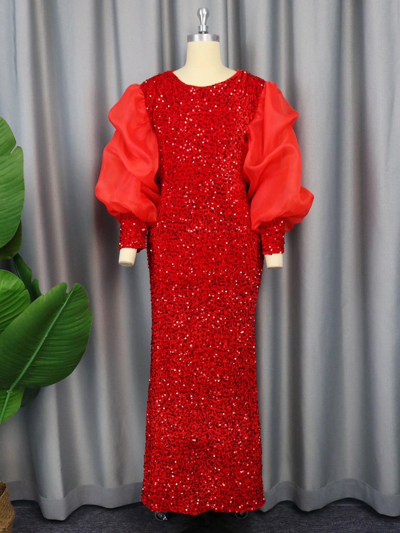 Puff Sleeve High Waist Elegant Party Dress