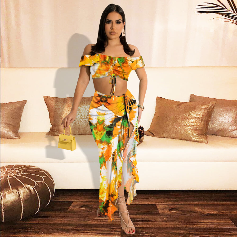 Strapless Dress Sexy Beach Two-Piece Sets Dress