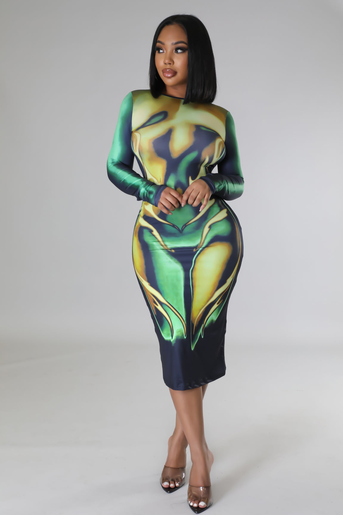 Street Print Midi Dress