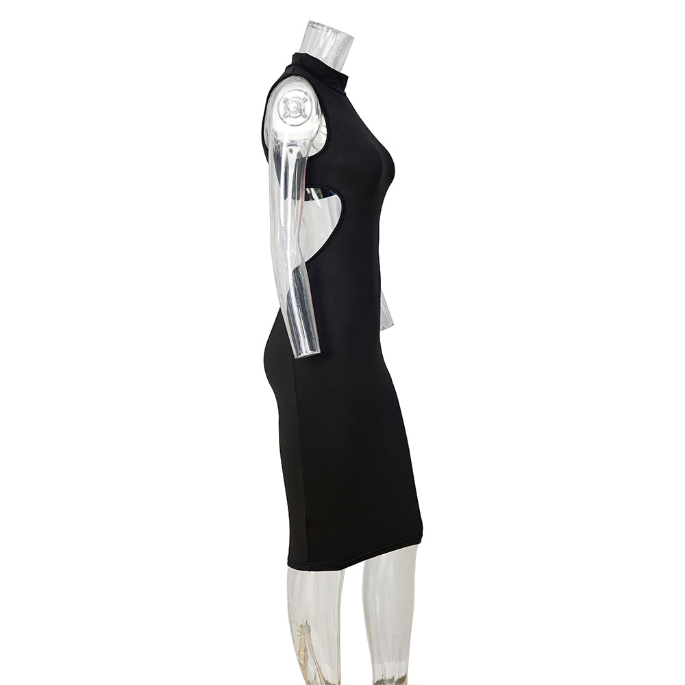 Sleeveless Design Club Wear Midi Dress
