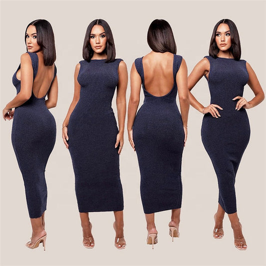 Elegant Sexy Backless Dresses With Buttocks