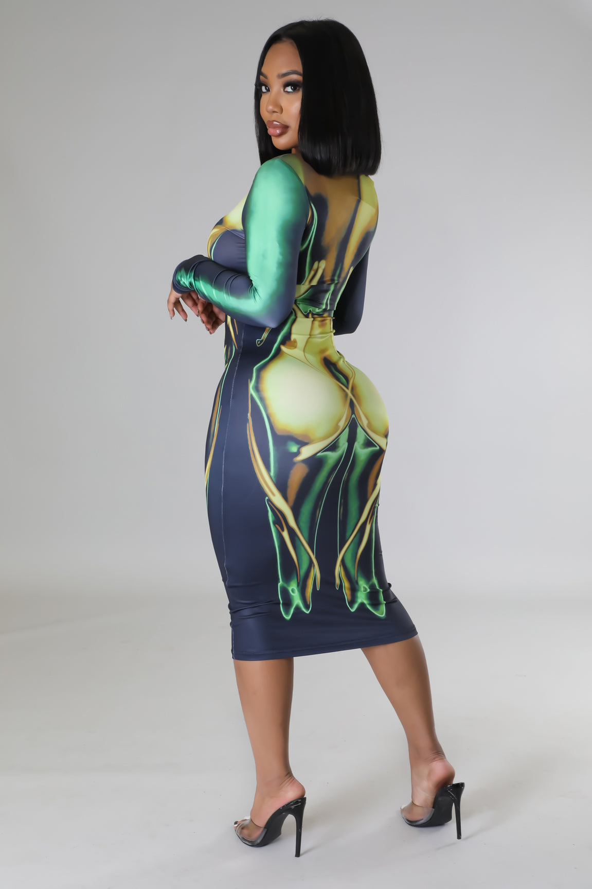 Street Print Midi Dress
