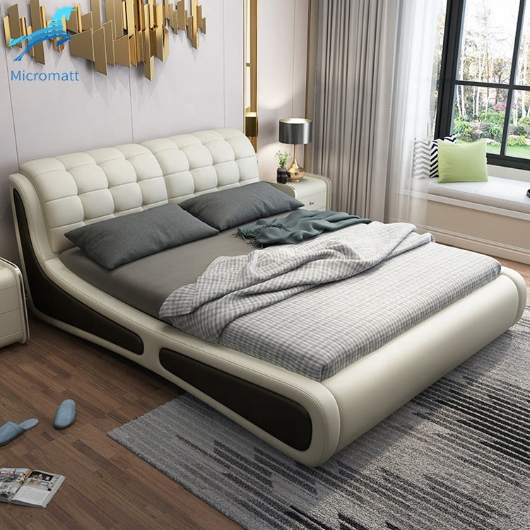 Double Queen Size Modern Leather Luxury Bed