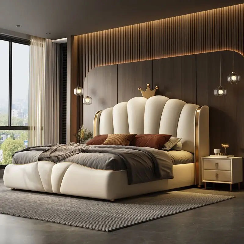 King Size Luxury Queen Double Bed Modern Bedroom European Design Girls Beliche Trendy Furniture
