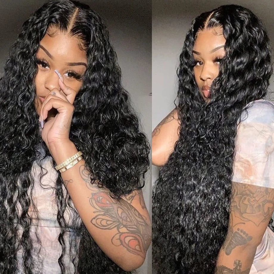 12A Water Wave Bundles With Frontal Wet and Wavy Virgin Curly Loose Deep Wave 100% Human Hair Bundles With Closure Peruvian Hair
