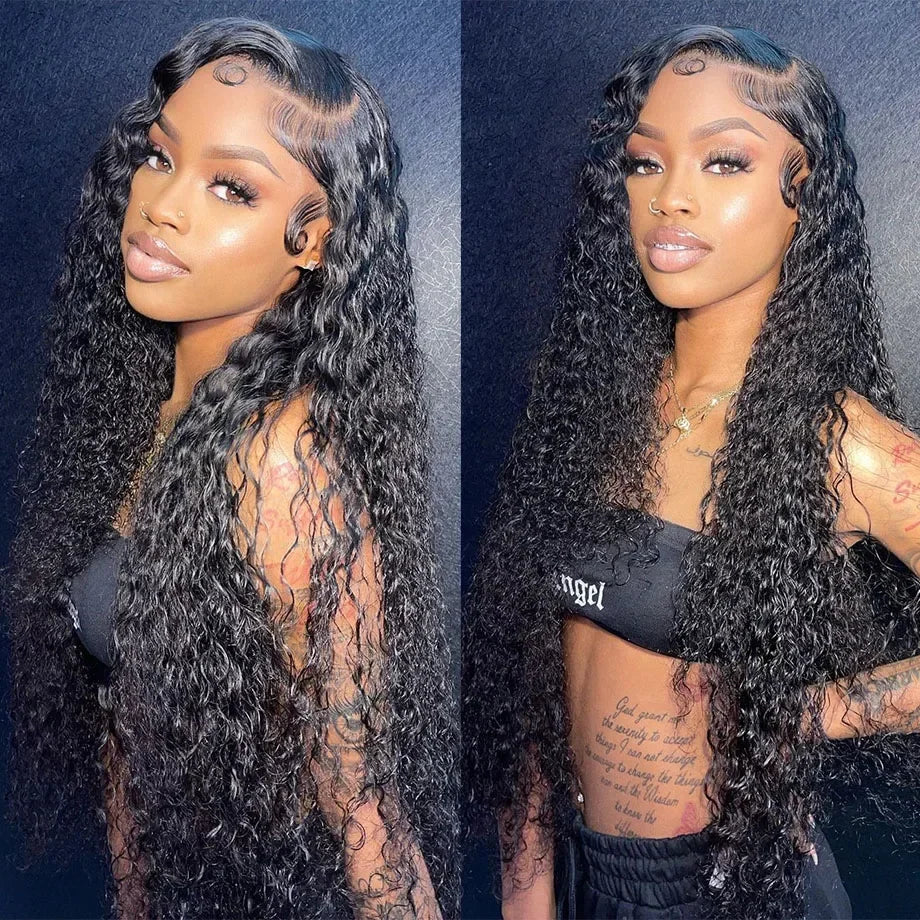 Water Wave Wig Transparent Lace Front Human Hair Wigs 13x4 13x6 Human Hair Lace Frontal Wig 28 30 Inch 4x4 5x5 Water Curly Wigs