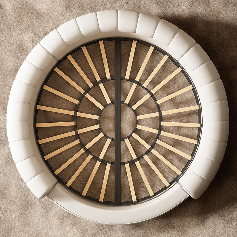 Round bed double wedding bed modern minimalist home hotel 2M big round bed cream wind main bed.