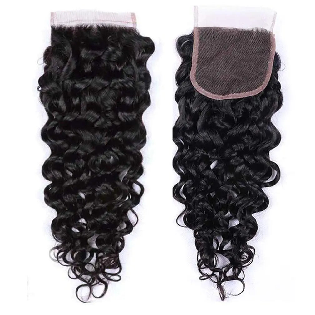 12A Water Wave Bundles With Frontal Wet and Wavy Virgin Curly Loose Deep Wave 100% Human Hair Bundles With Closure Peruvian Hair