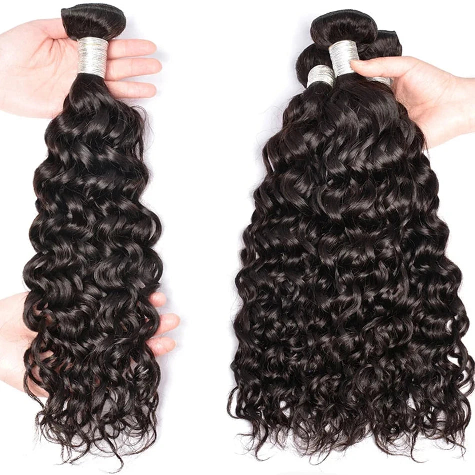 Water Wave Bundles Curly Human Hair Bundles Brazilian Weaving 26 28 30 32 Inch Natural Human Hair Remy Raw Virgin Hair 100 Human