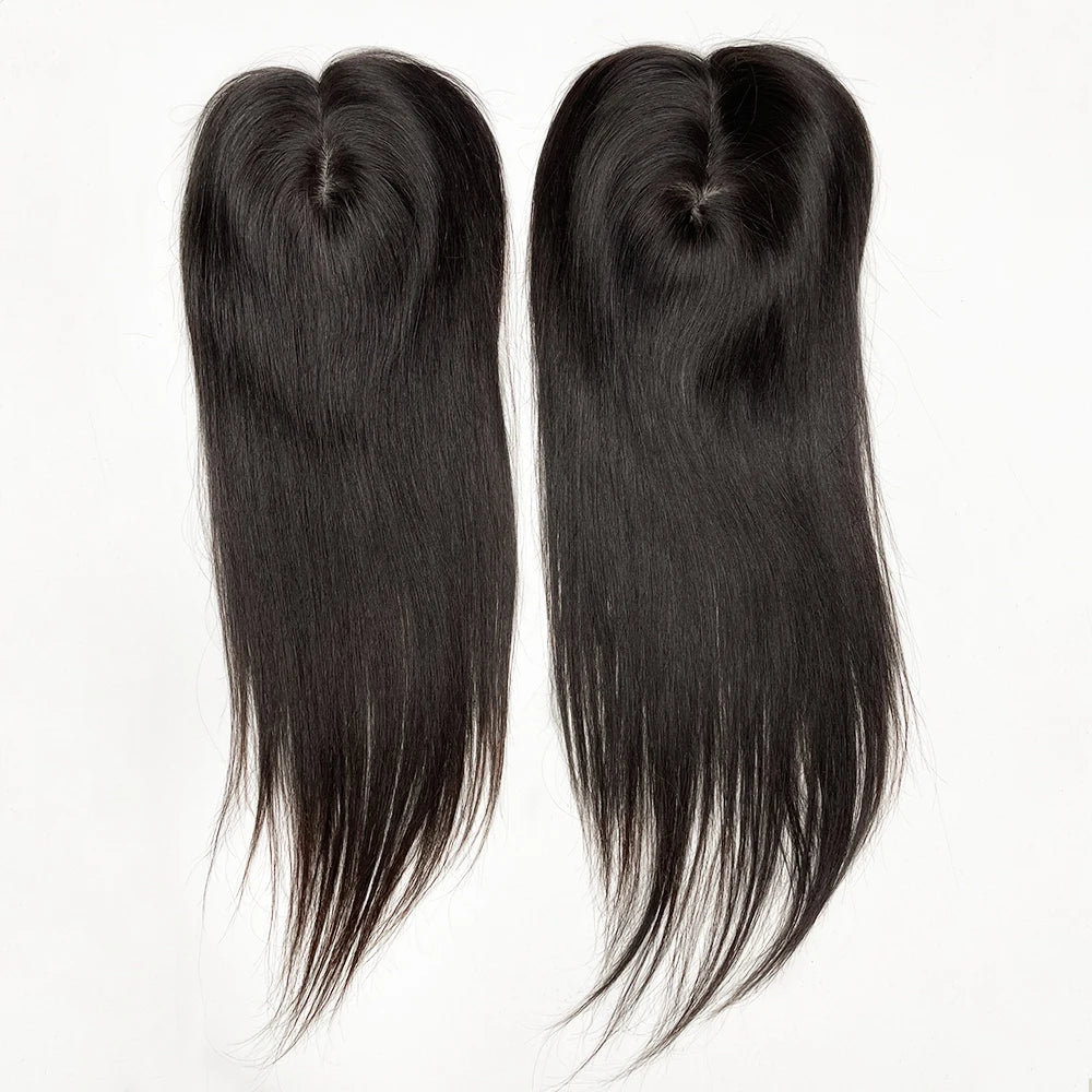 Human Hair Topper 15x16cm Silk Base 12x13cm Silk Top Hair Topper with Clips