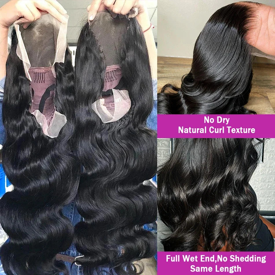 Wigirl 40 Inch Body Wave Human Hair Wigs Brazilian Body Wave Lace Front Wig 13x6 Water Wave Glueless Wigs Human Hair For Women
