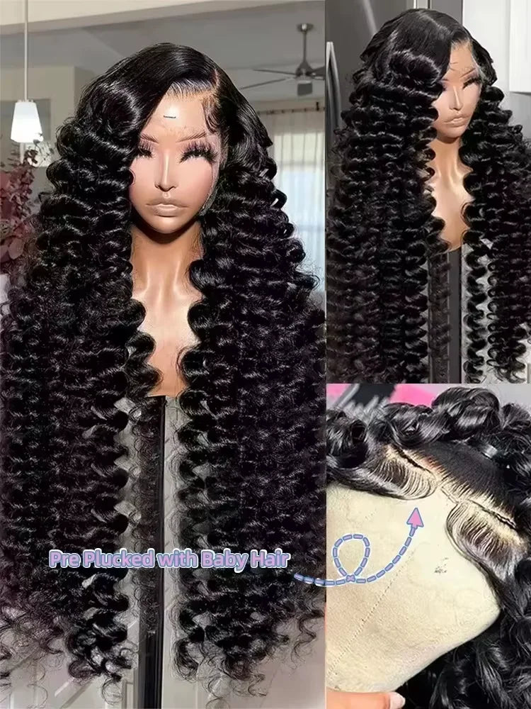 13x6 HD Lace Front Wigs 30 36 Inches Brazilian Water Wave 13x4 Lace Frontal Human Hair Wig