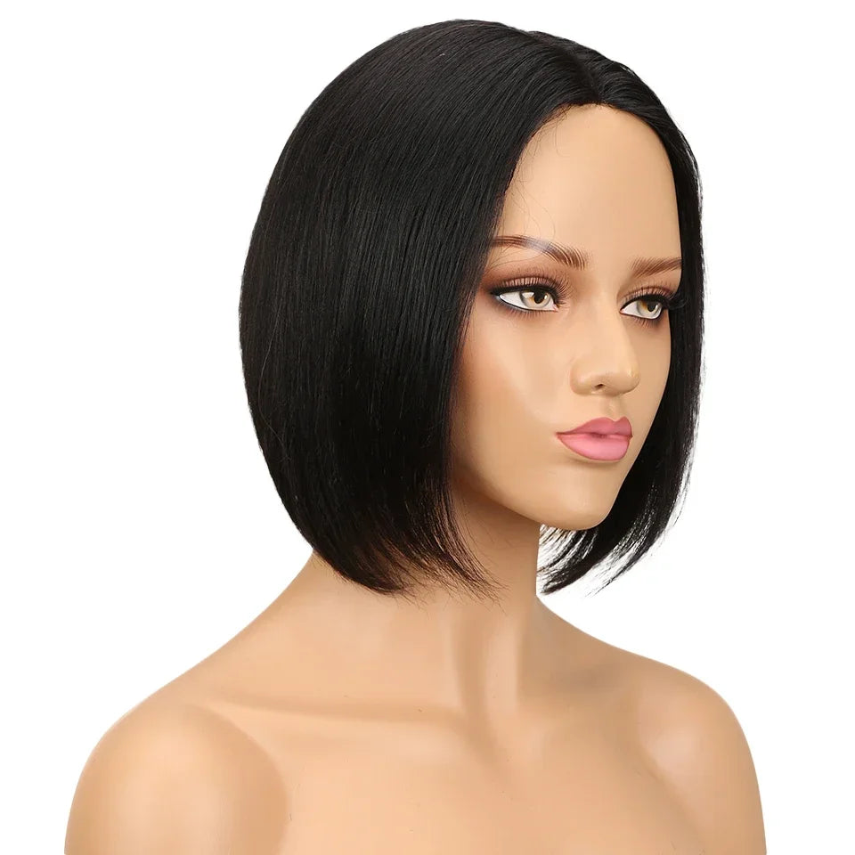Straight Lace Front Wig Short Bob Wig Human Hair Middle Part Lace Front Wigs Brazilian Hair Straight Bob Wig for Black Women