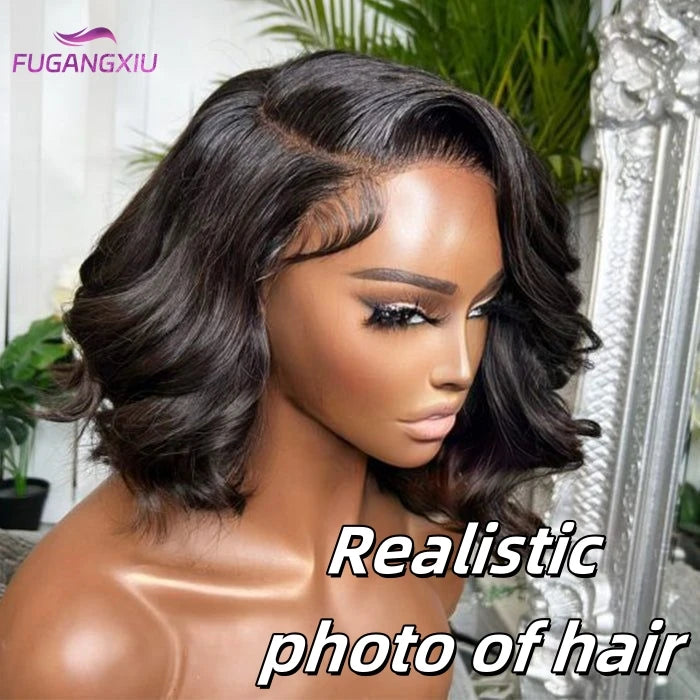 Brazilian Body Wave Lace Frontal Wigs 13x4 Transparent Lace Frontal Human Hair Wigs For Women  Short Bob Wigs Pre Plucked