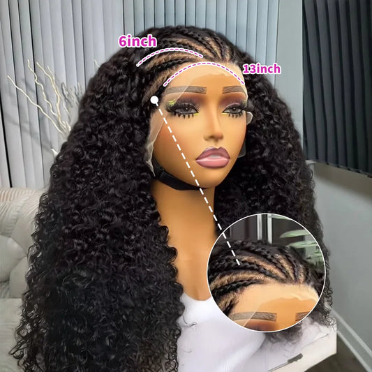 200 Density 13x6 Short Bob  Deep Wave wigs Curly 100% Human Hair 13x4 HD Transparent Lace Front Wig 14 16 Inches