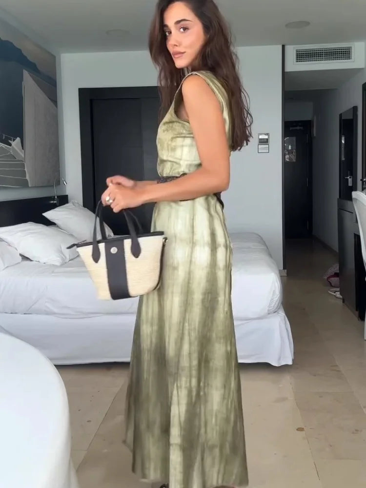 Sleeveless V-Neck Lady Long Party Dresses