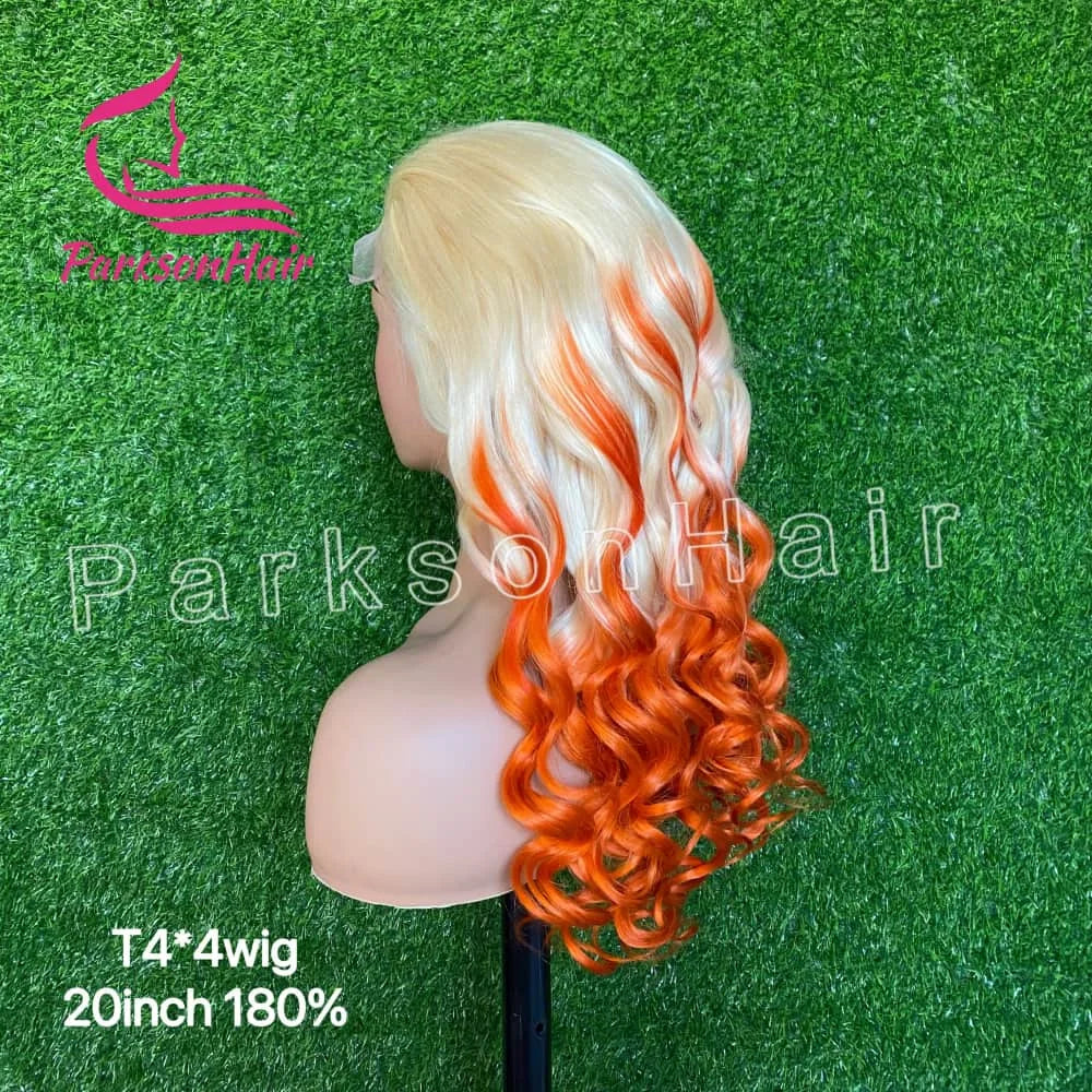 Deep Wave Wear Go Glueless Wig Orange  Wig  Lace Front Human Hair Wigs For Women Brazilian Lace Frontal Wig