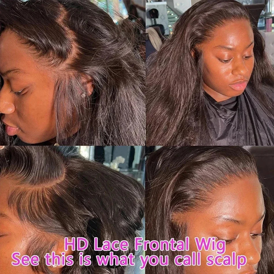 Transparent Lace Frontal Human Hair Wigs Glueless Water Wave Lace Front Wig