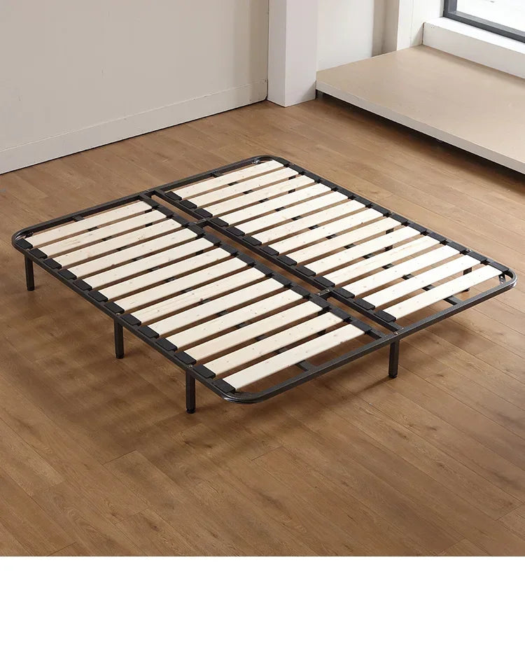 Indoor Simple Plank Platform Thick Tatami King Size Metal Double Bed Bases Frame Apartment Bedroom Furniture Black Bed Frame H