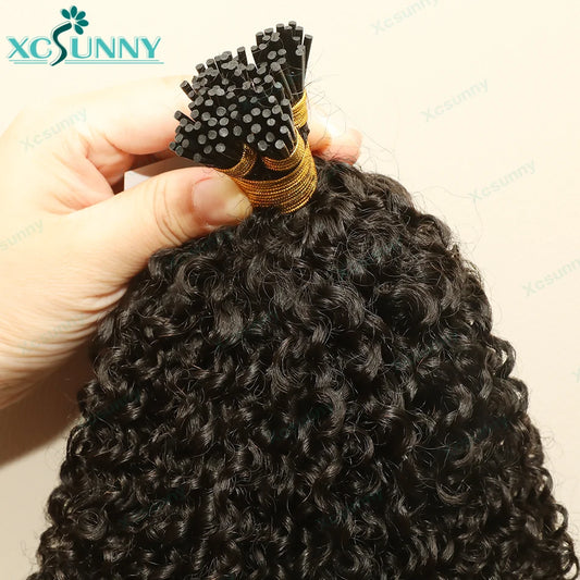 Itip Kinky Curly Human Hair Extensions Burmese Itips Microlink Human Hair Kinky Curly I Tips Human Hair For Black Women