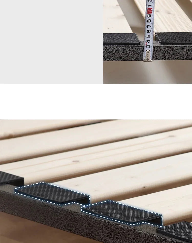 Indoor Simple Plank Platform Thick Tatami King Size Metal Double Bed Bases Frame Apartment Bedroom Furniture Black Bed Frame H