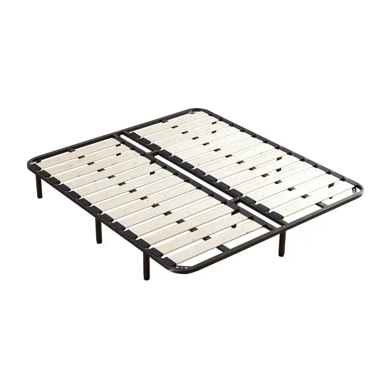 Indoor Simple Plank Platform Thick Tatami King Size Metal Double Bed Bases Frame Apartment Bedroom Furniture Black Bed Frame H