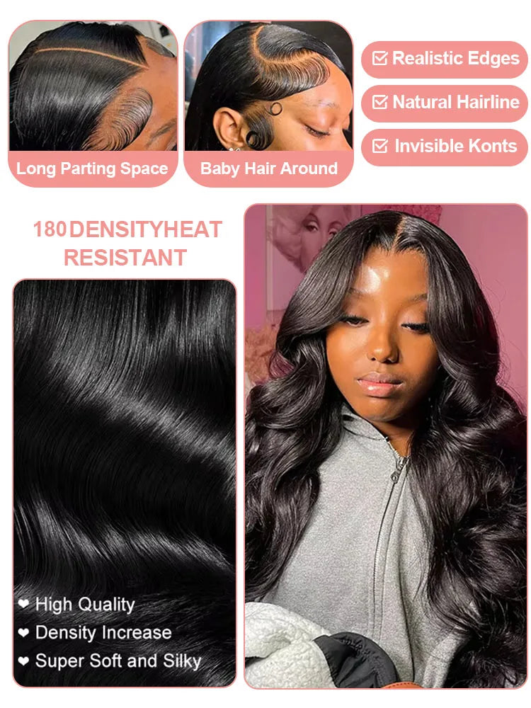 Lace Frontal Wig Water Wave Wigs 100% Human Hair Brazilian Hair