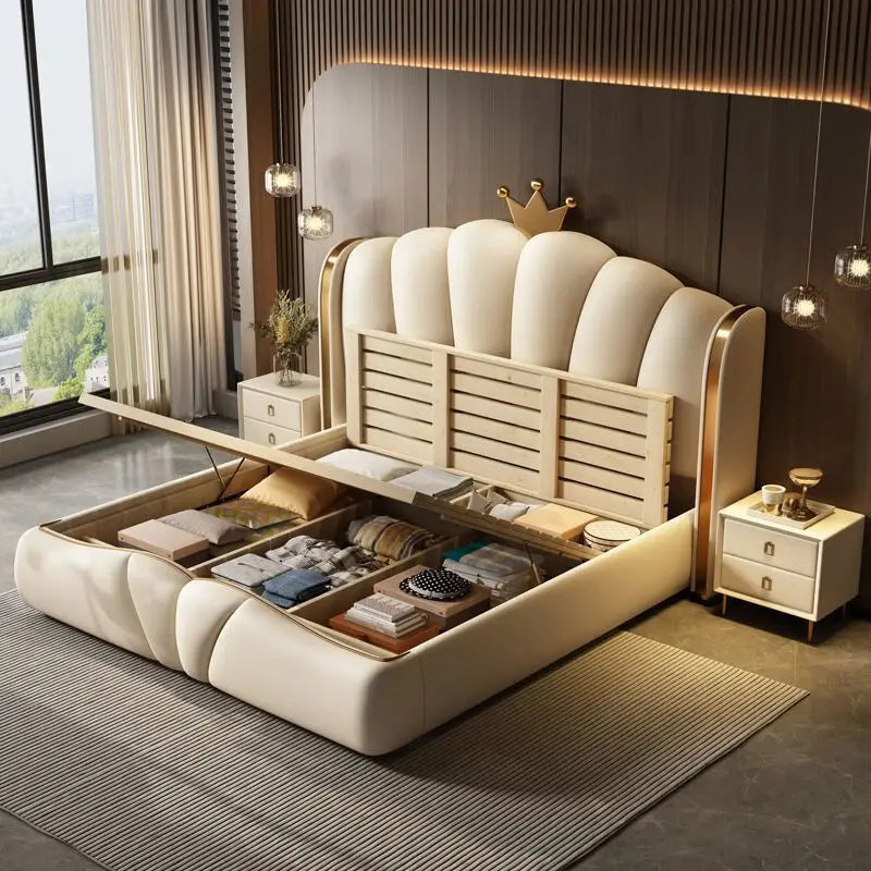 King Size Luxury Queen Double Bed Modern Bedroom European Design Girls Beliche Trendy Furniture
