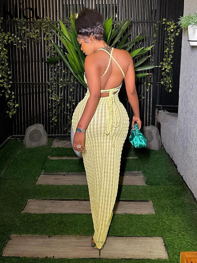 Casual Sleeveless Backless Bodycon Ladies Party Dresses