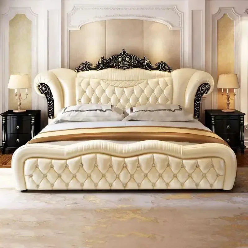 Creative King Size Frame Double Bed Luxury Unique Twin Room European Bed Modern Pedicure Muebles Para El Hogar Home Furniture