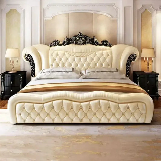 Creative King Size Frame Double Bed Luxury Unique Twin Room European Bed Modern Pedicure Muebles Para El Hogar Home Furniture