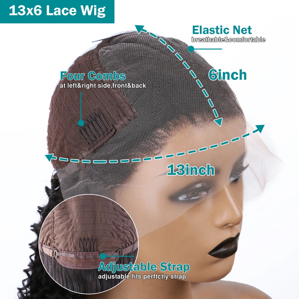 Short Curly Bob Wigs 13x6 HD Lace Front Human Hair For Women Deep Wave 13x4 Frontal Brazilian Remy 5x5 Closure Wig