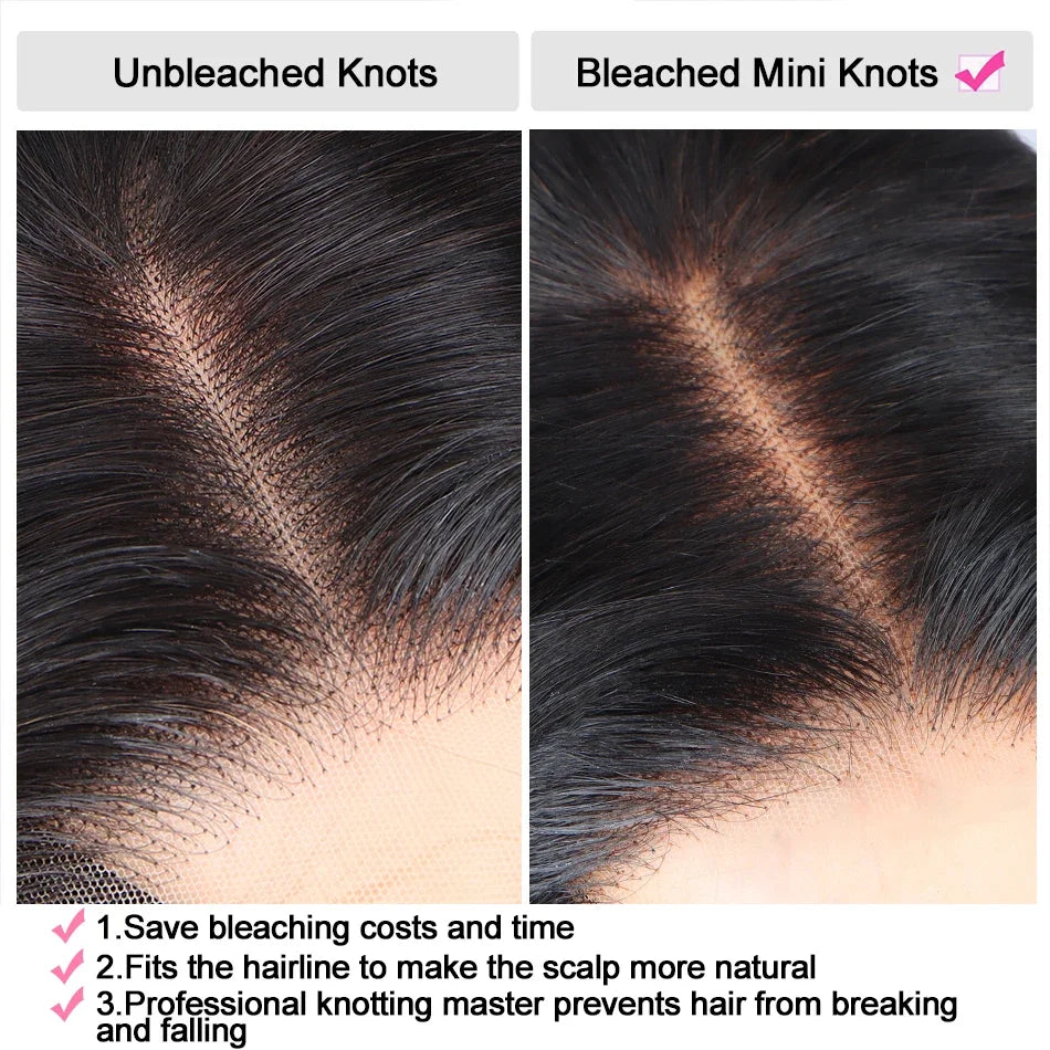 Transparent Lace Frontal Human Hair Wigs Glueless Water Wave Lace Front Wig