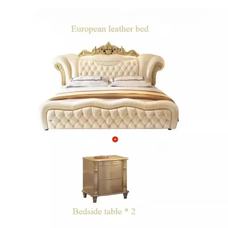 Creative King Size Frame Double Bed Luxury Unique Twin Room European Bed Modern Pedicure Muebles Para El Hogar Home Furniture