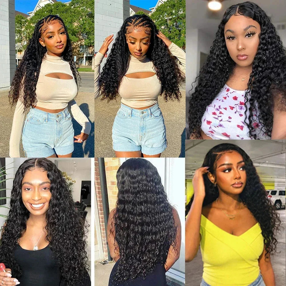 Water Wave Wig Transparent Lace Front Human Hair Wigs 13x4 13x6 Human Hair Lace Frontal Wig 28 30 Inch 4x4 5x5 Water Curly Wigs