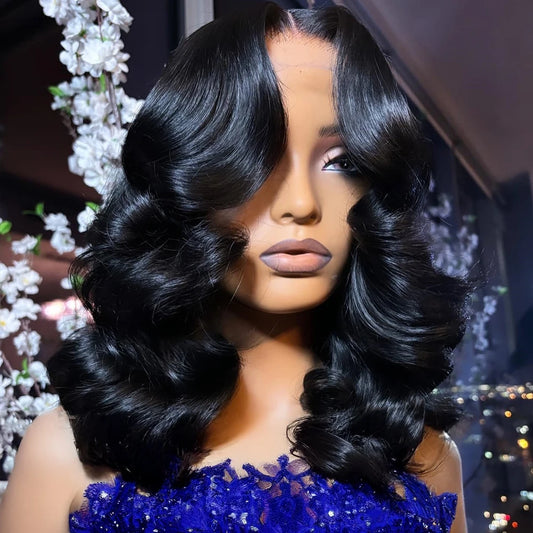 250% Density Body Wave Short Bob 13x4 13x6 Transparent Lace Front Human Hair Wigs 7x5 Glueless Wig
