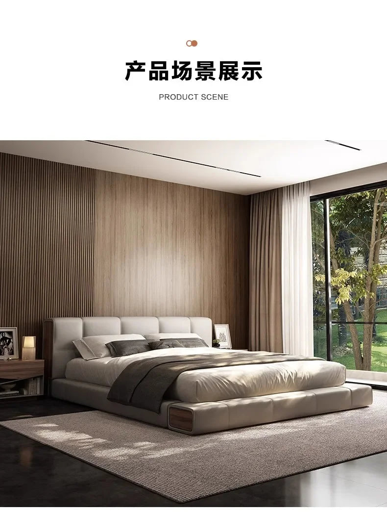 Simple Design Bed Tatami Safe Aesthetics Light Luxury Relax Bed Vintage Princess Crown Wedding Ltalian Wood Muebles Furniture