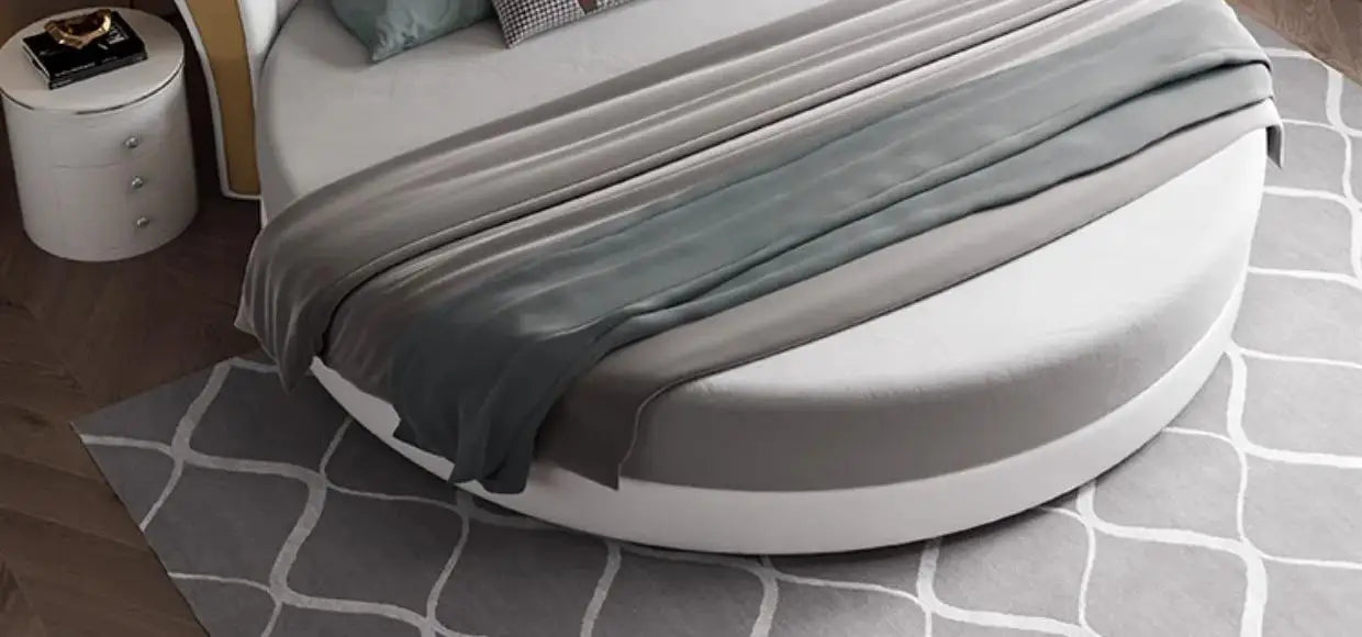 Modern Small Family Bed Round Minimalist Design Double Confortable Bed Wedding Fashionable Light Luxury Muebles Home Furniture