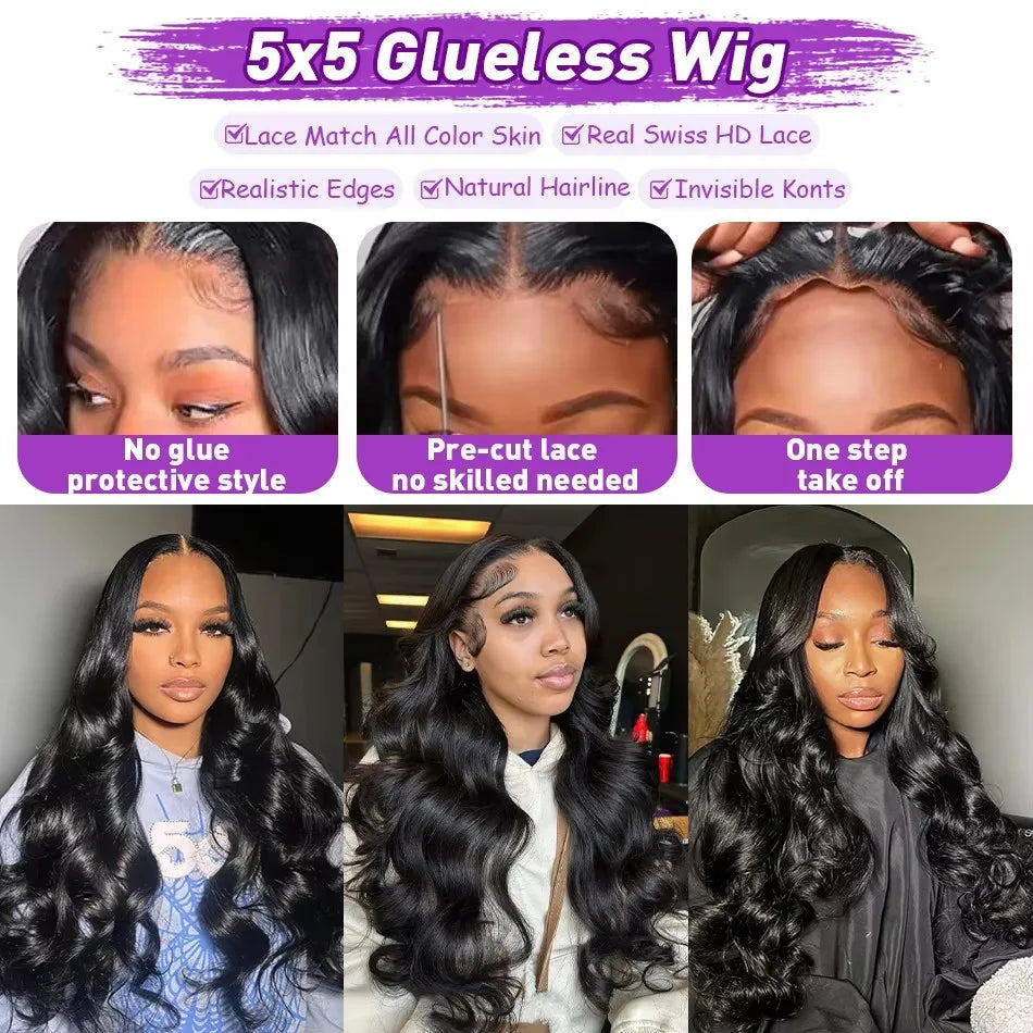Wigirl 40 Inch Body Wave Human Hair Wigs Brazilian Body Wave Lace Front Wig 13x6 Water Wave Glueless Wigs Human Hair For Women