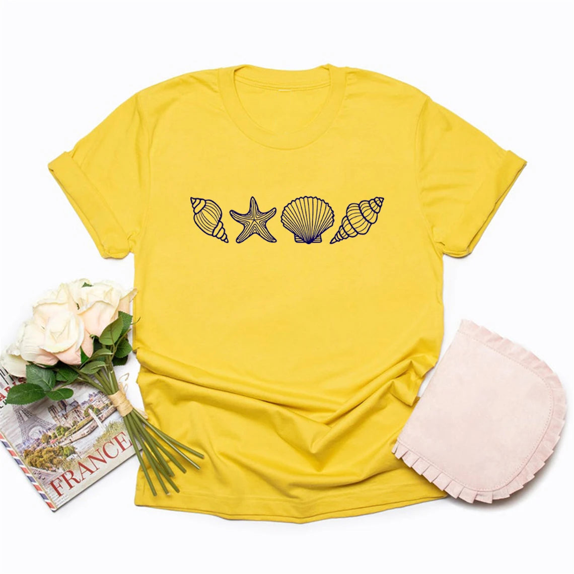 Beach T-Shirt Summer Woman Shirt Ocean Lover Gift Short Sleeve Graphic T Shirts