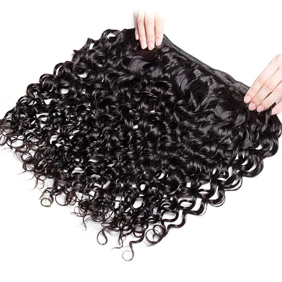 Water Wave Bundles Curly Human Hair Bundles Brazilian Weaving 26 28 30 32 Inch Natural Human Hair Remy Raw Virgin Hair 100 Human