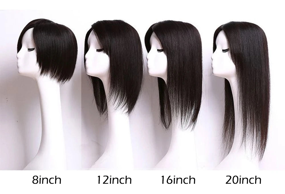 Human Hair Topper 15x16cm Silk Base 12x13cm Silk Top Hair Topper with Clips