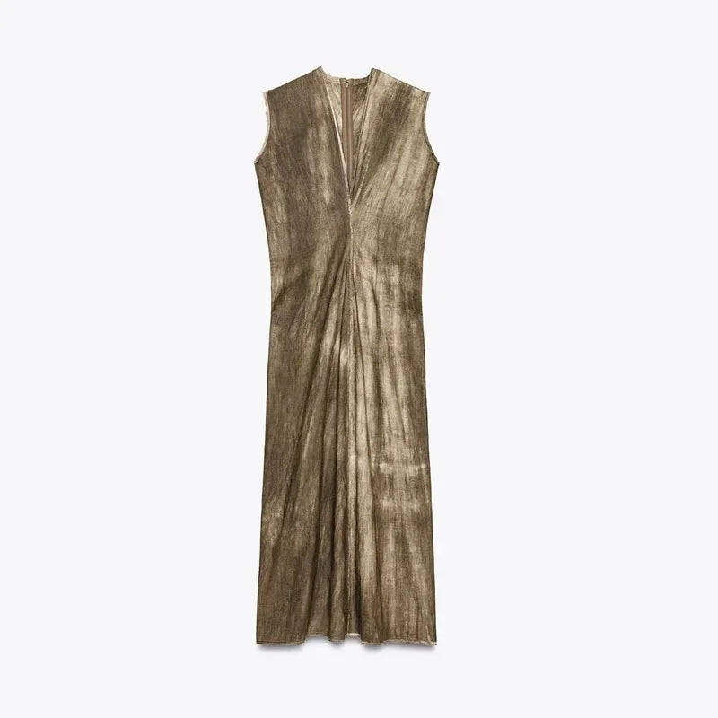 Sleeveless V-Neck Lady Long Party Dresses