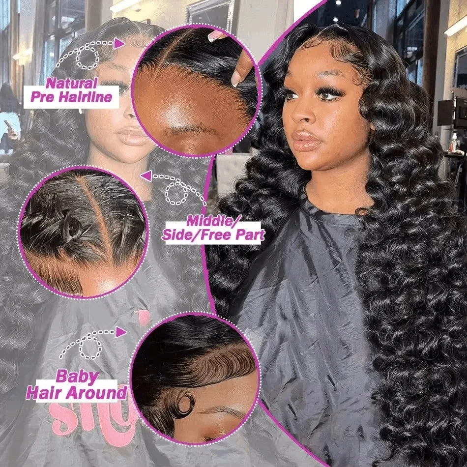 Brazilian Loose Waves Wig Human Hair Lace Frontal Wig Curly Body Wave Human Hair Wigs