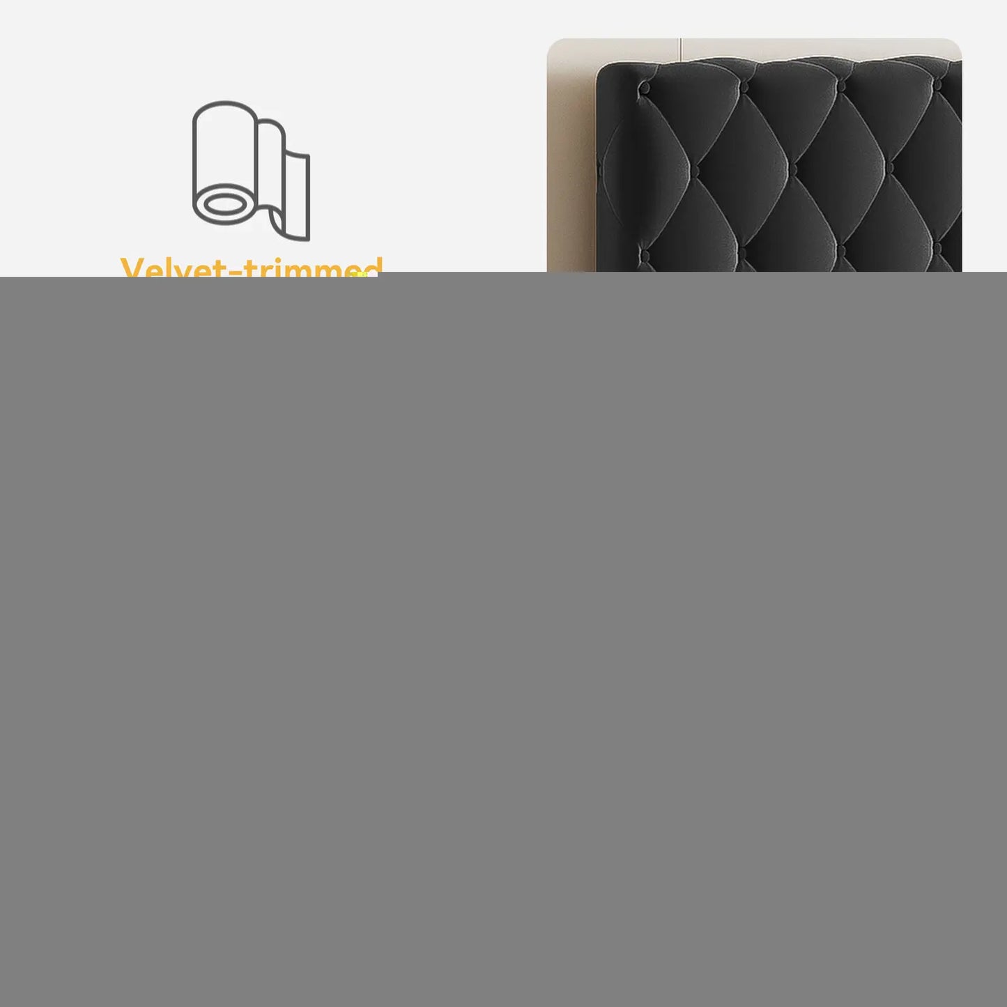Queen/King Size Bed Frame Upholstered Button Tufted Headboard