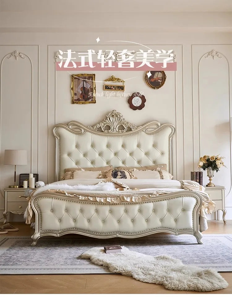 European Beauty Multifunctional Storage Bed Luxury King Size Sun Letti Matrimonial Bedroom Furniture