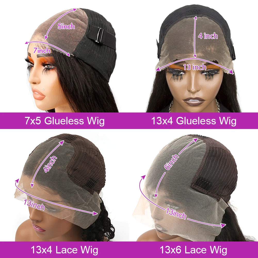 13x4 Glueless Lace Front Wig Human Hair Straight 13x6 HD Transparent Lace Frontal Wigs Short Bob Wig