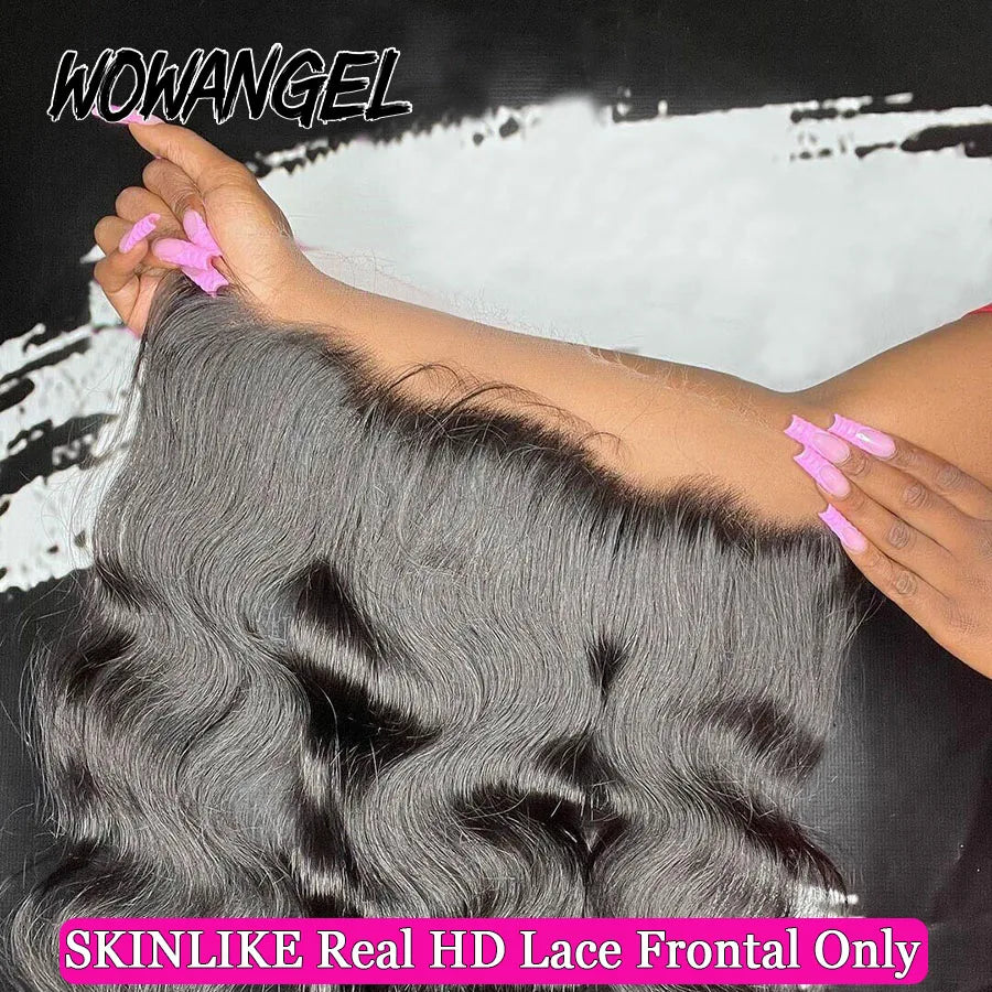 13x6 Full Frontal Only Body Wave Melt Skins invisible HD Lace Frontal Human Hair