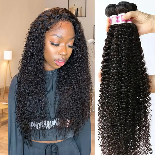 Kinky Curly Bundles 100% Human Hair Brazilian Remy Raw Human Hair Bundles Extensions